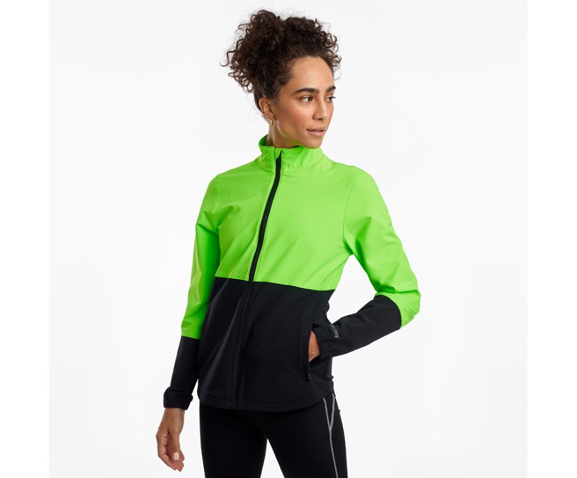 Saucony Bluster Women's Jackets Green / Black | AU 268ILHS